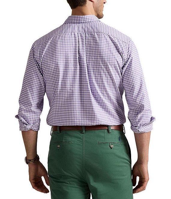 Polo Ralph Lauren Big & Tall Gingham Print Oxford Long Sleeve Woven Shirt Product Image