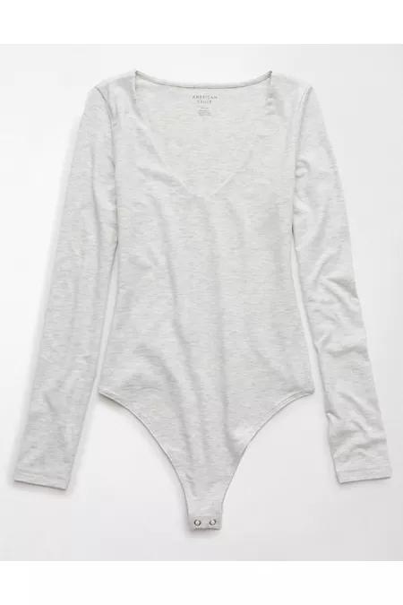 AE Long-Sleeve V-Neck Bodysuit Womens Product Image
