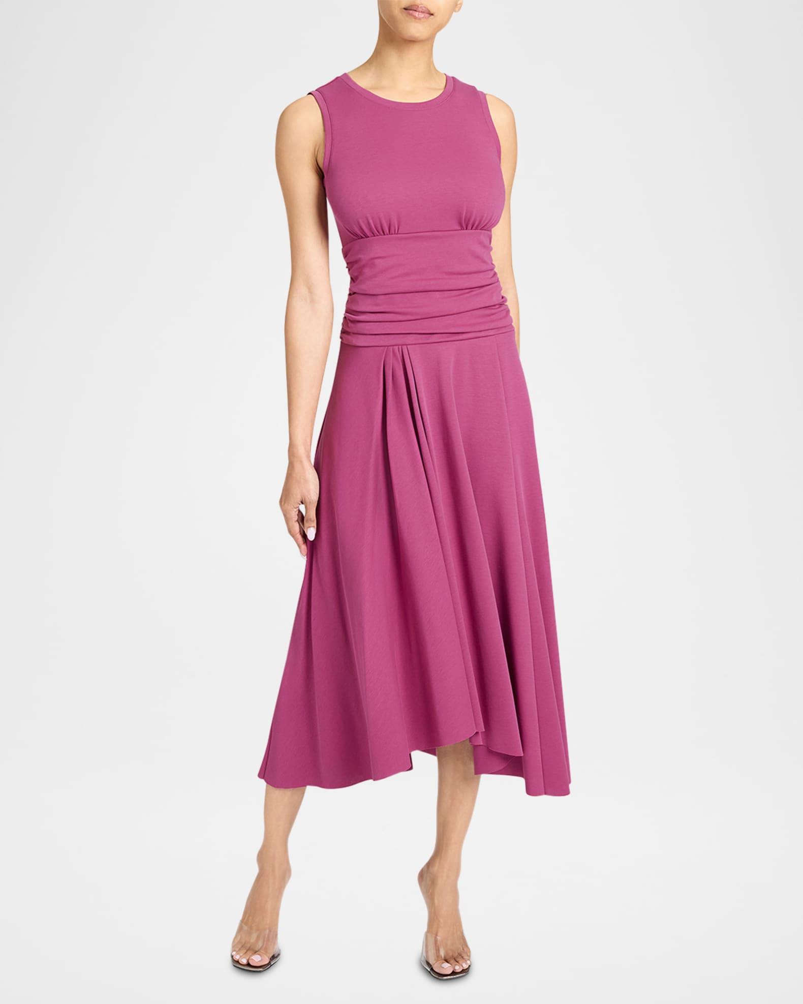 Josie Sleeveless Ruched Midi Dress Product Image