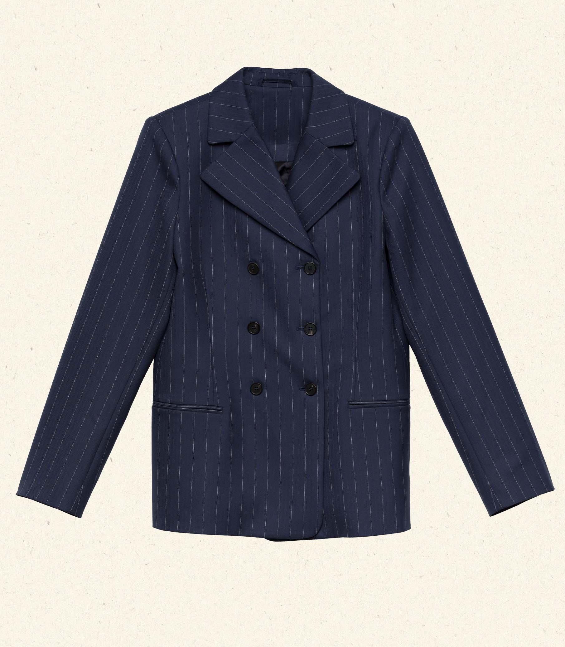 HARRISON JACKET -- NAVY GESSATO STRIPE Product Image