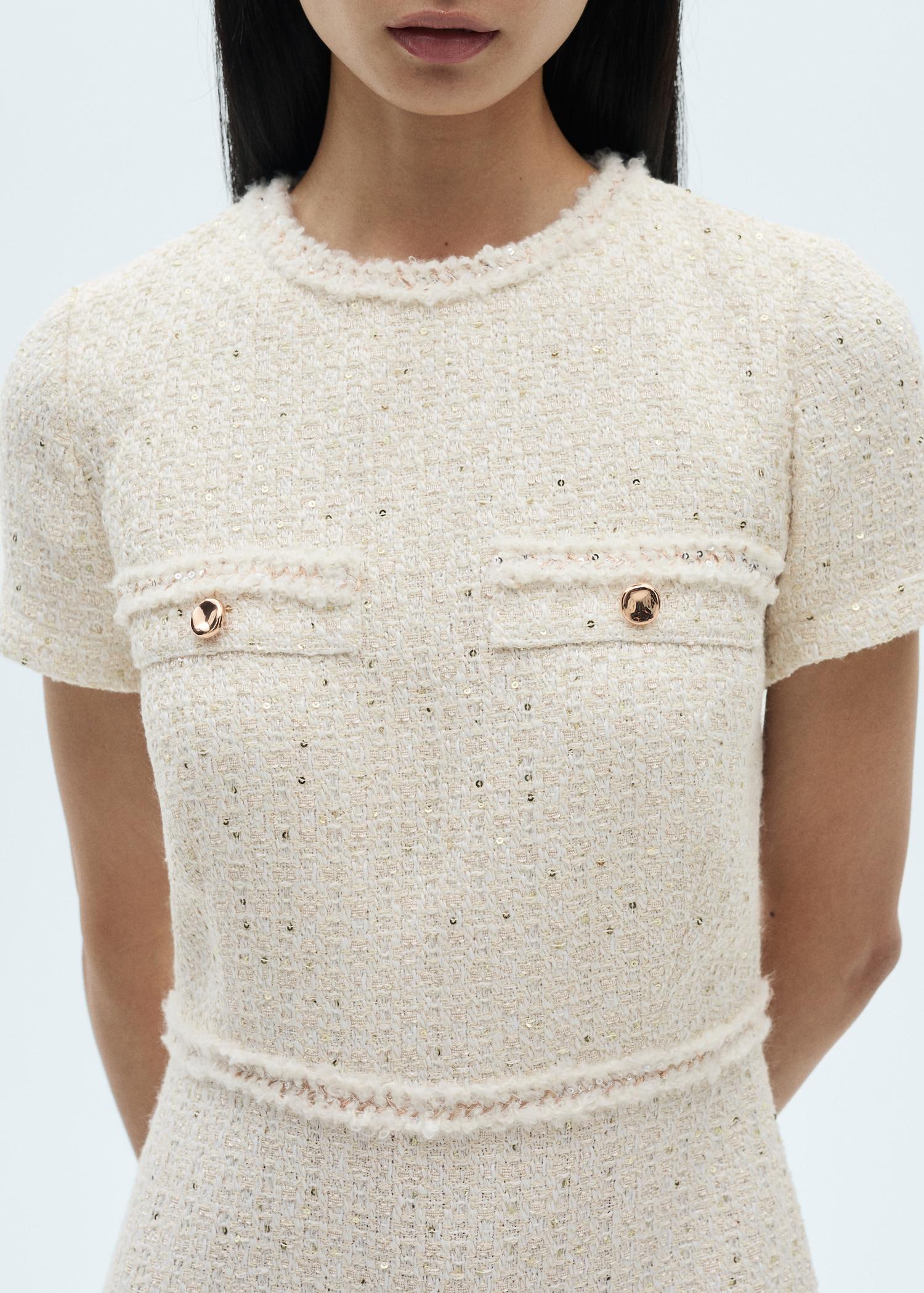 Short tweed dress - Women | MANGO USA Product Image