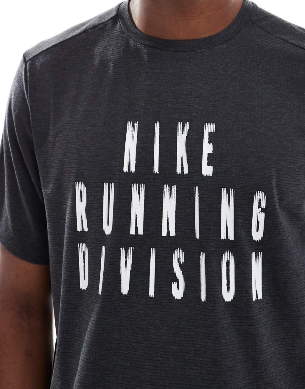 Nike Running Run Division logo graphic T-shirt in black Product Image
