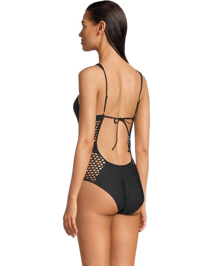 Muse Macie High Neck Mesh Overlay One Piece Product Image