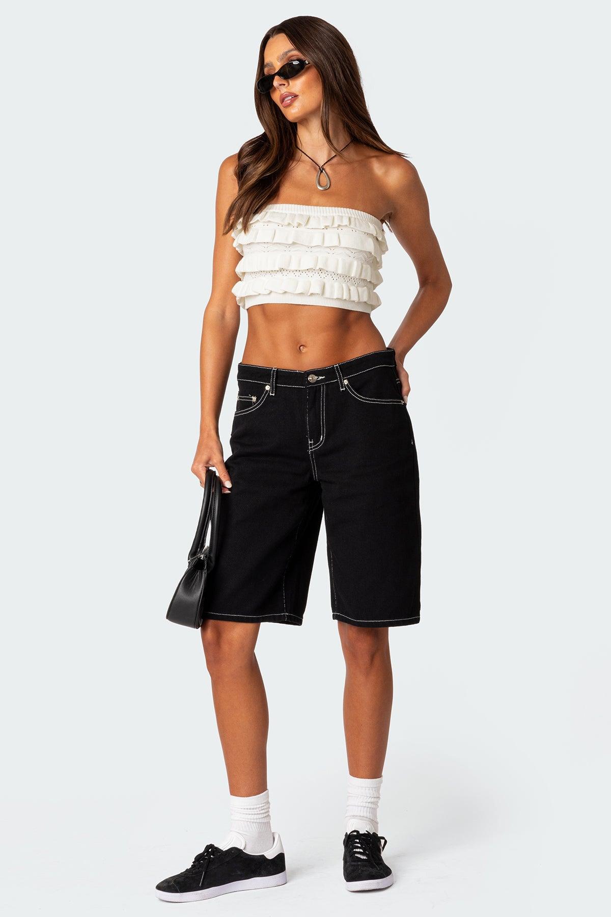 Robin Ruffle Knit Tube Top Product Image