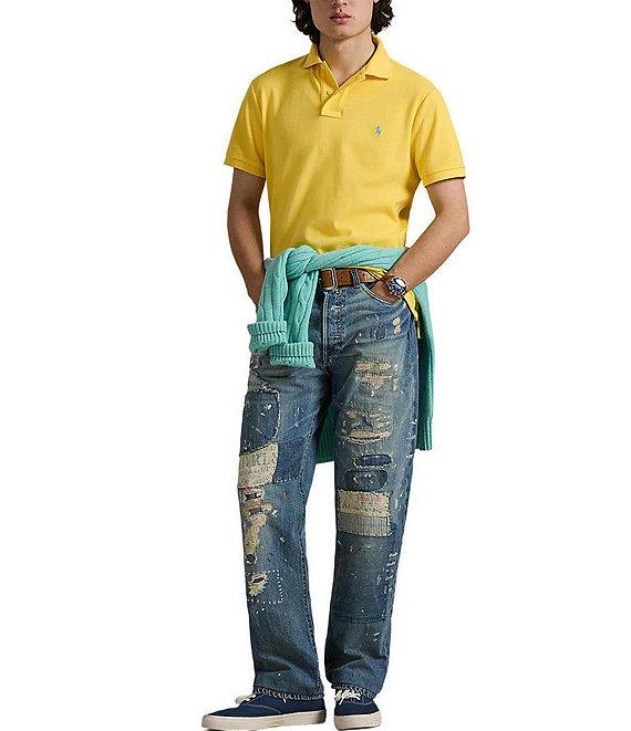 Polo Ralph Lauren Custom Slim Fit Solid Mesh Polo Shirt Product Image