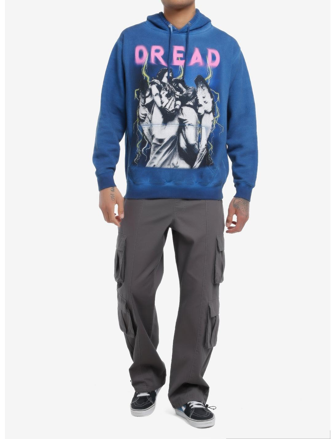 Dread Angel Statue Blue Oil Wash Hoodie Product Image