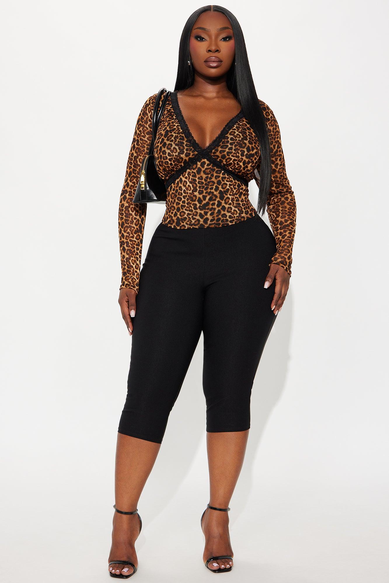Annika Leopard Mesh Long Sleeve Top  - Leopard Female Product Image