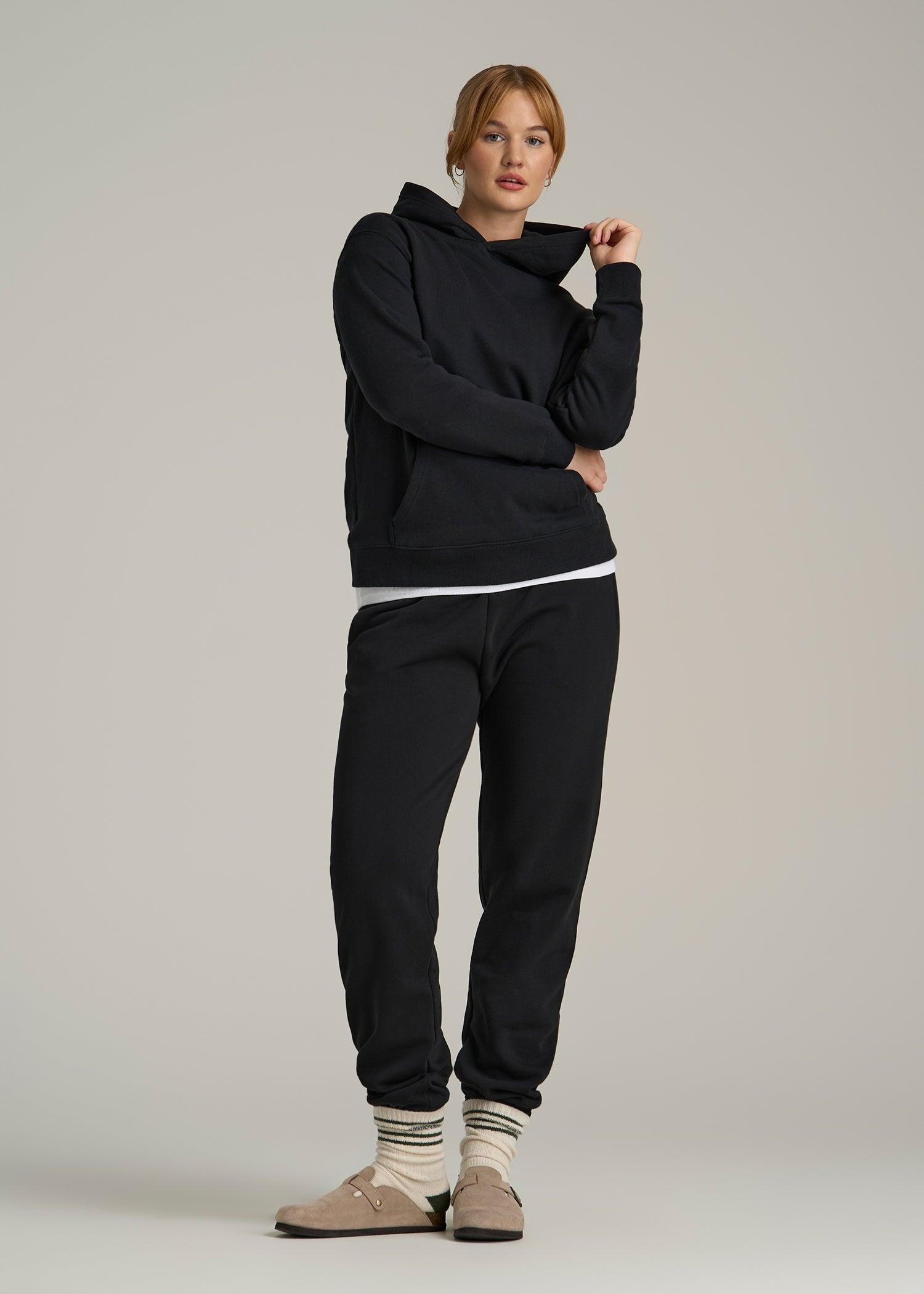 Wearever Fleece Relaxed Fit Hoodie for Tall Women in Black Female Product Image