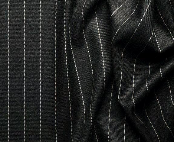 Rockefeller Collection - Double Breasted Stripe Suit Black Regular Fit 2 Piece with Adjustable Waistband Pants Product Image