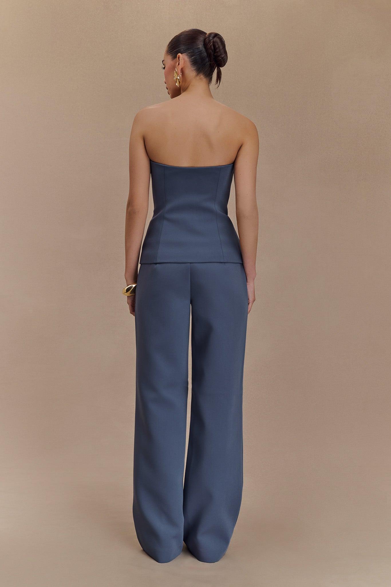 Lindie Straight Leg Suiting Pants - Steel Product Image