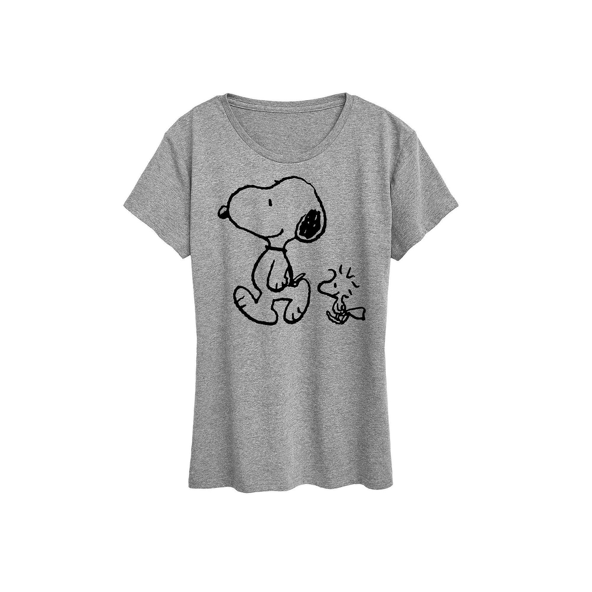 Women's Peanuts Snoopy & Woodstock Walk Graphic Tee,  Product Image