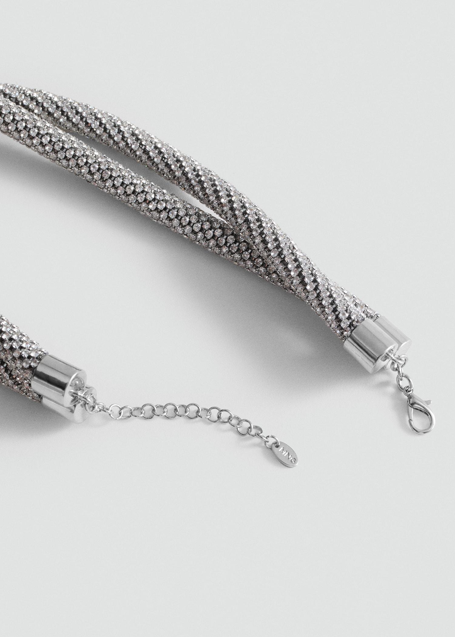 Double crystal necklace - Women | MANGO USA Product Image