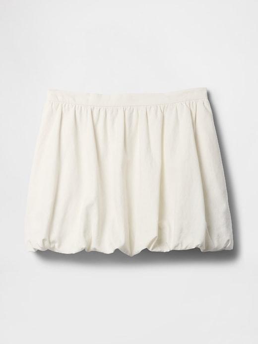 Linen-Blend Bubble Mini Skirt Product Image