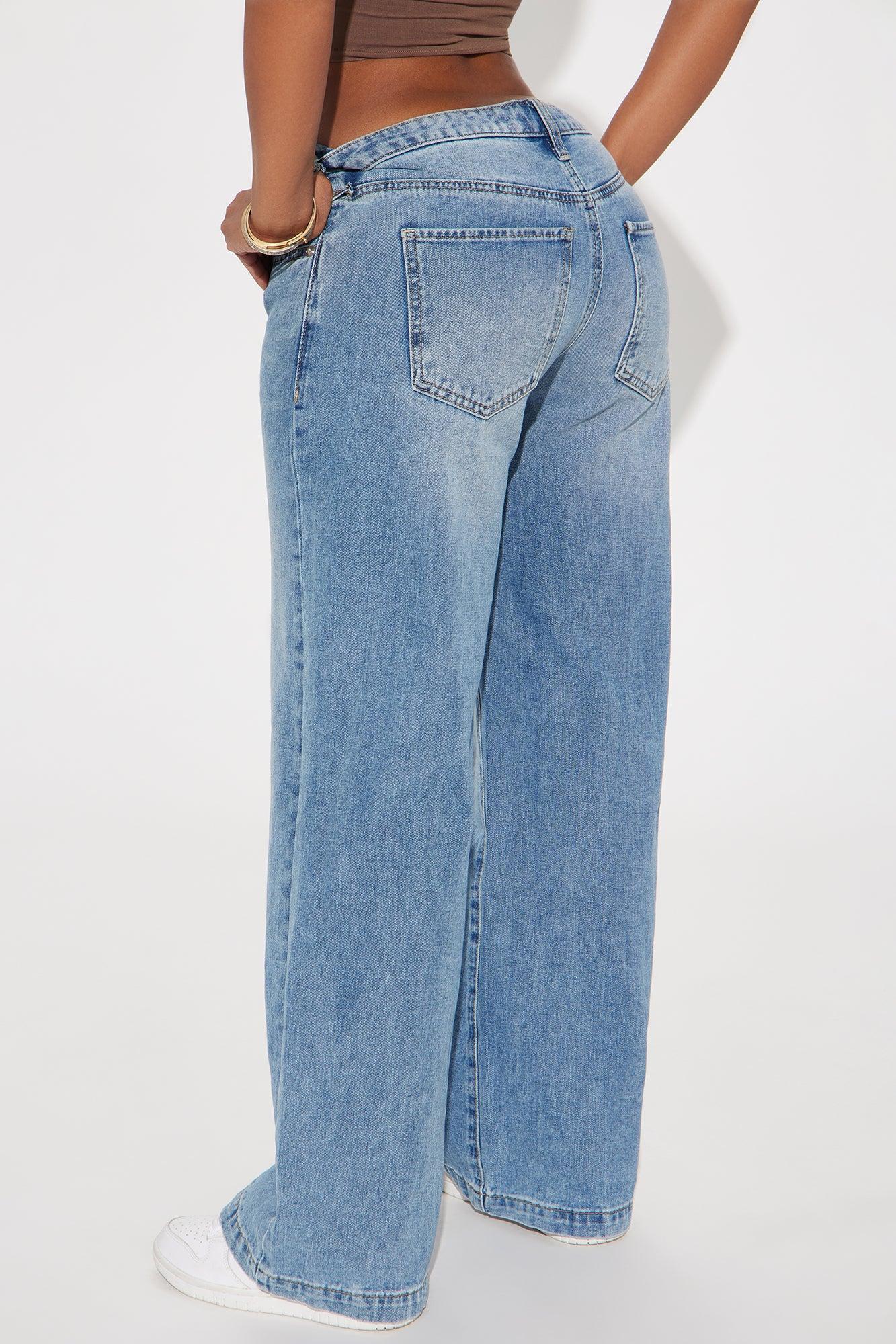Alannah Non Stretch Low Rise Wide Leg Jeans - Medium Wash Product Image