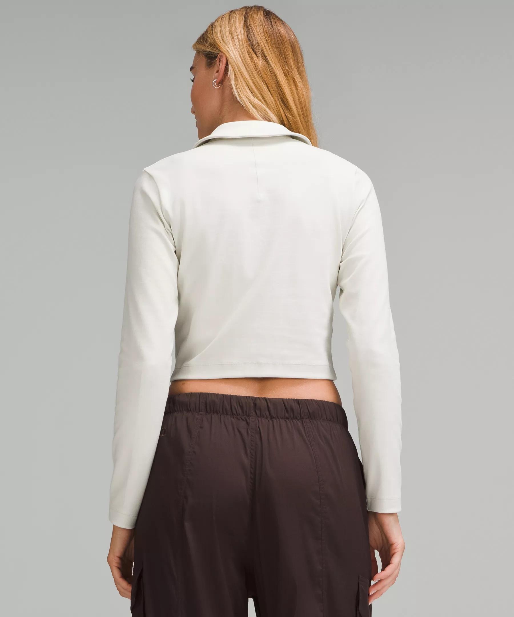 Stretch Cotton Long-Sleeve Polo Shirt Product Image