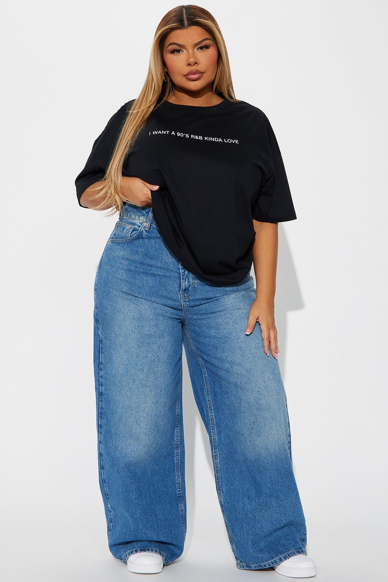 90's & R&B Kind Of Love Oversized Tee - Black Product Image