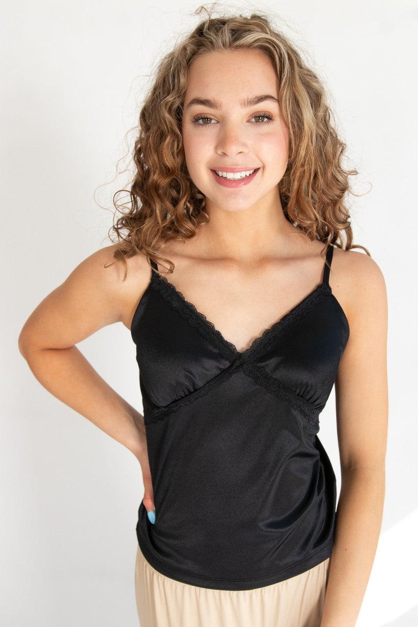 Satin Lace Trim Cami Product Image