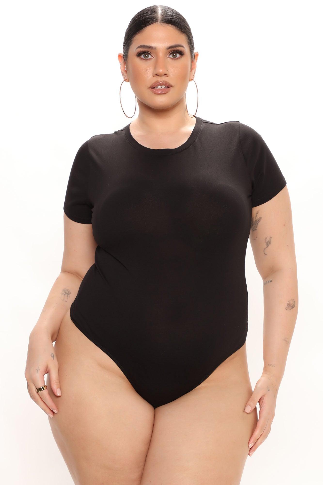 Leanne Crew Neck Bodysuit - Black Product Image