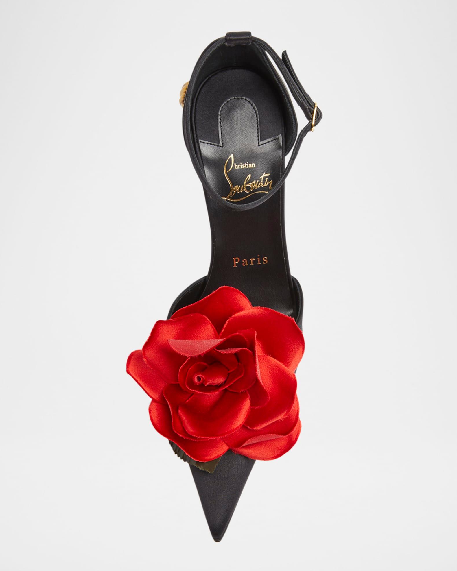 Bellarose Silk Red Sole Ankle-Strap Pumps Product Image