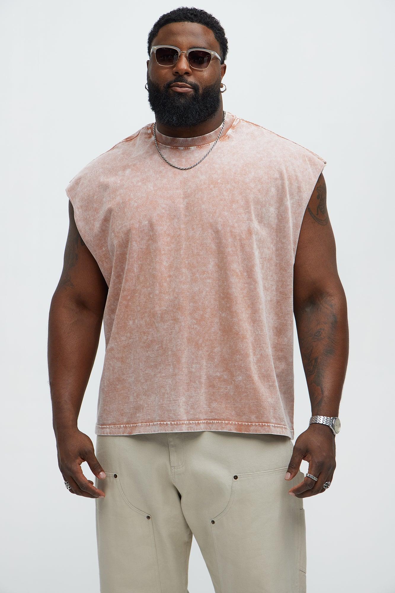Relaxed Vintage Wash Heavyweight Muscle Tee - Mauve Product Image