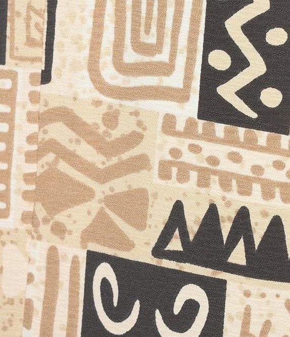 Multiples Plus Size Textured Bark Cloth Patchwork Print Banded Collar 3/4 Sleeve Button Front Jacket Product Image