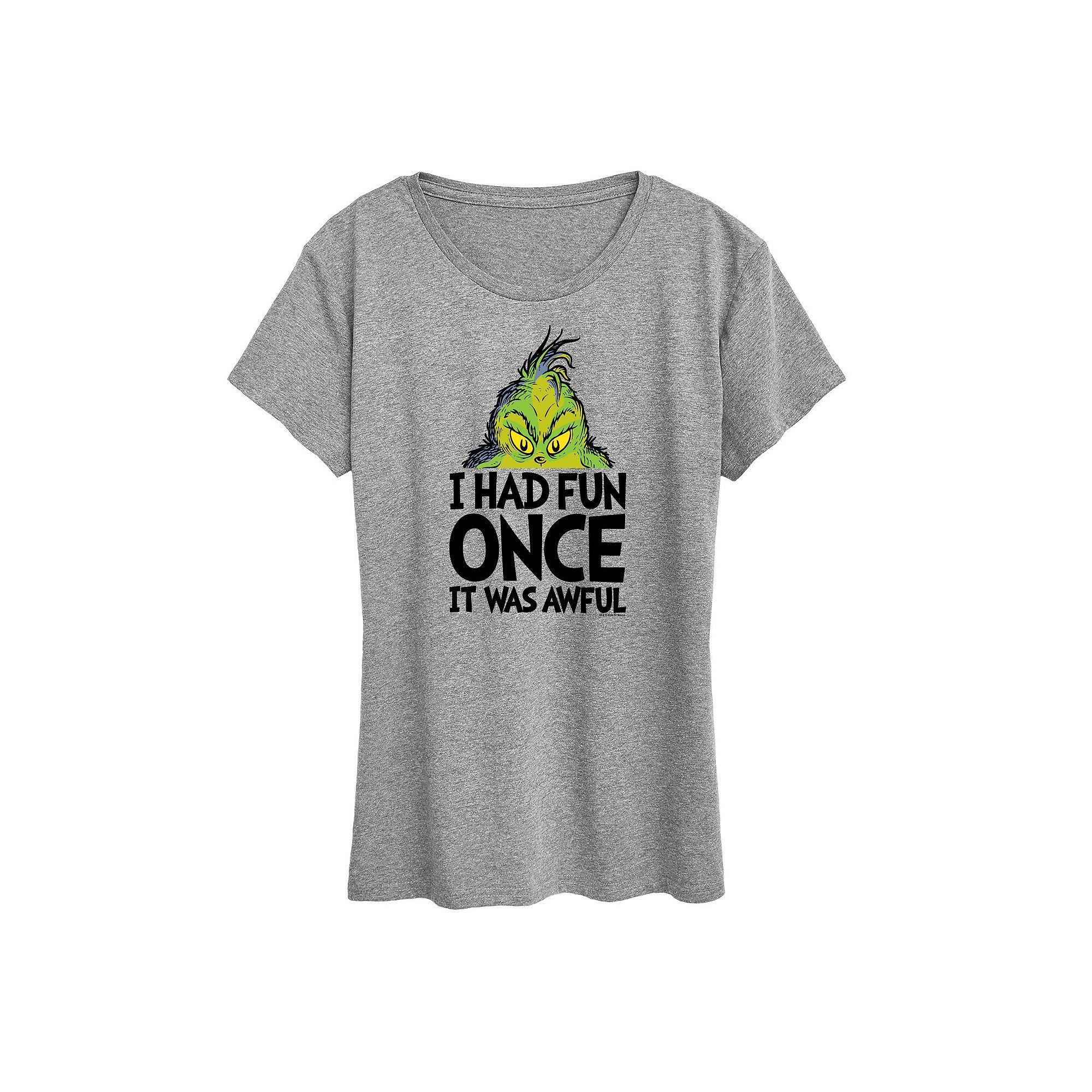 Women's Dr. Seuss The Grinch Had Fun Once Graphic Tee, Girl's,  Product Image