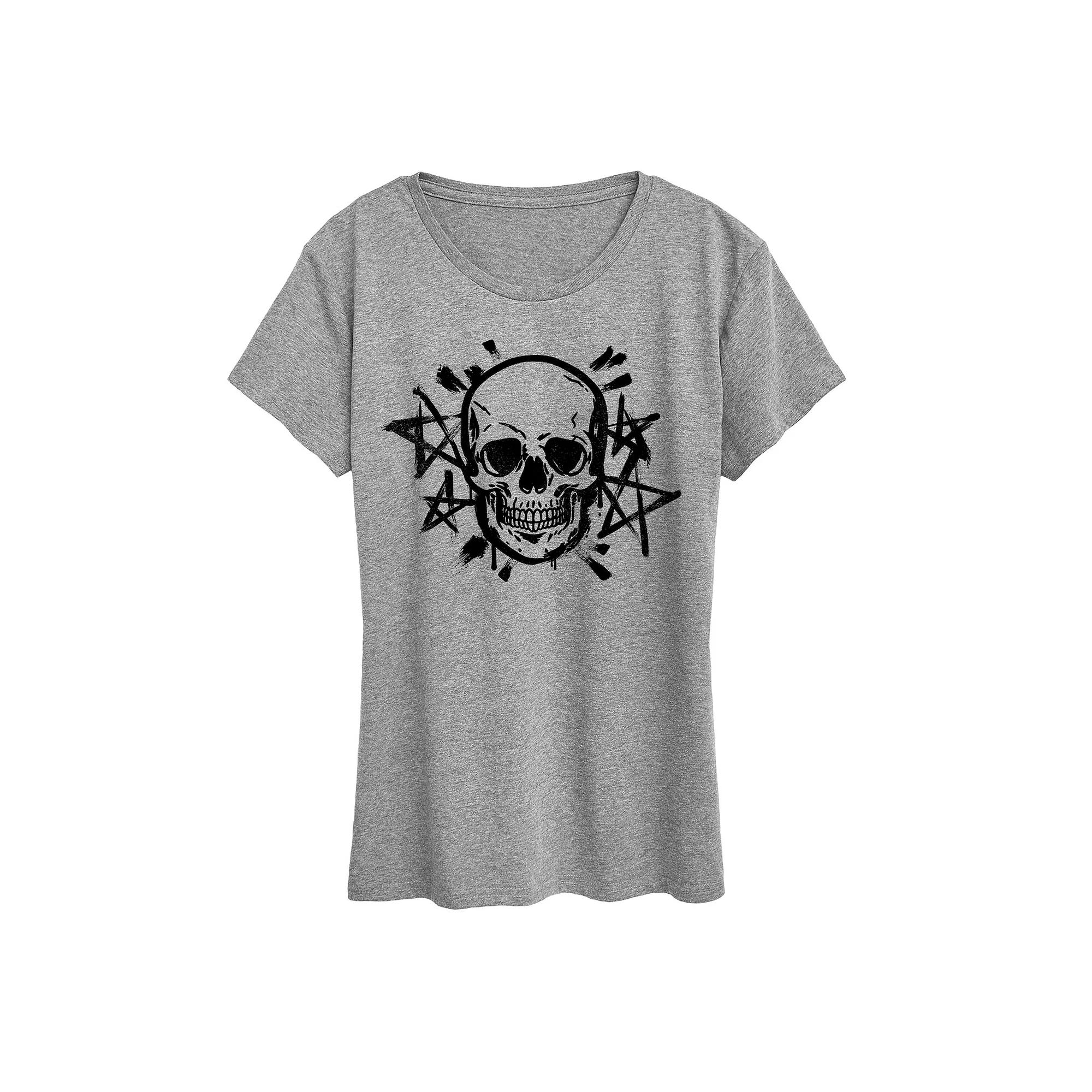 Women's Skull And Stars Graphic Tee,  Product Image