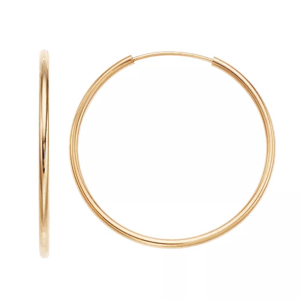 Taylor Grace 10k Gold Endless Hoop Earrings, Women's Product Image