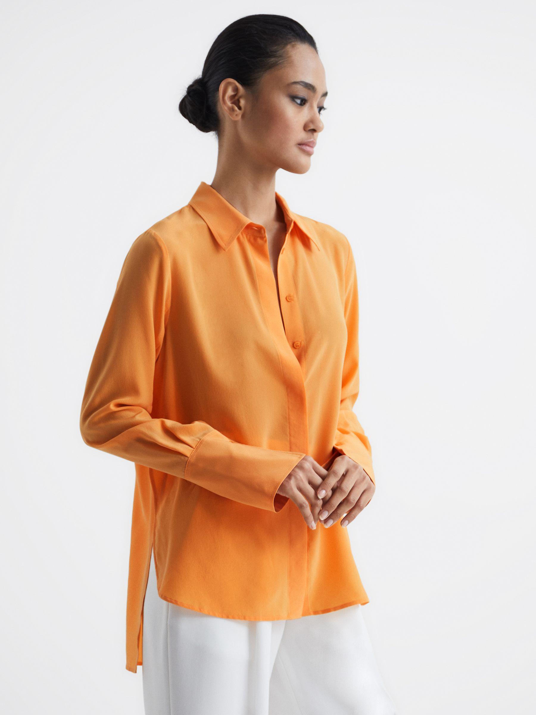 Silk Shirt in Orange Product Image