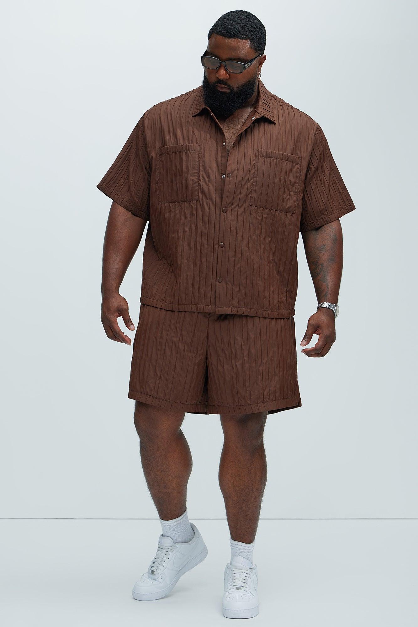 Cavour Crinkled Shorts - Brown Product Image