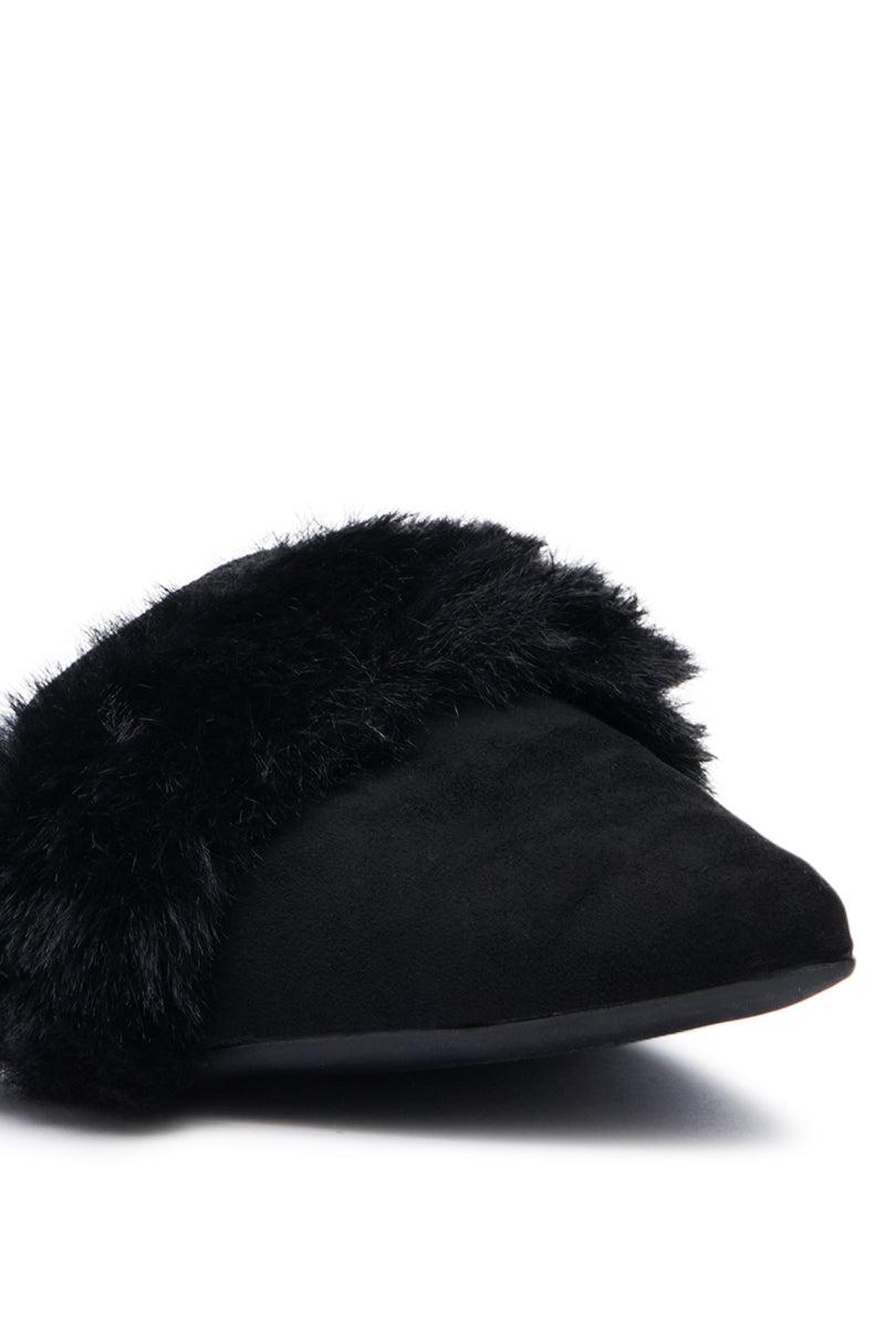 AZALEA WANG COLTRANE FUZZY BLACK FLAT Product Image