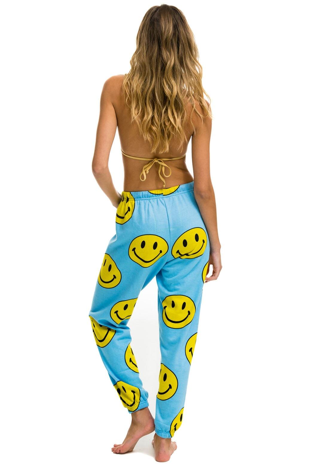 SMILEY REPEAT SWEATPANTS - SKY Female Product Image