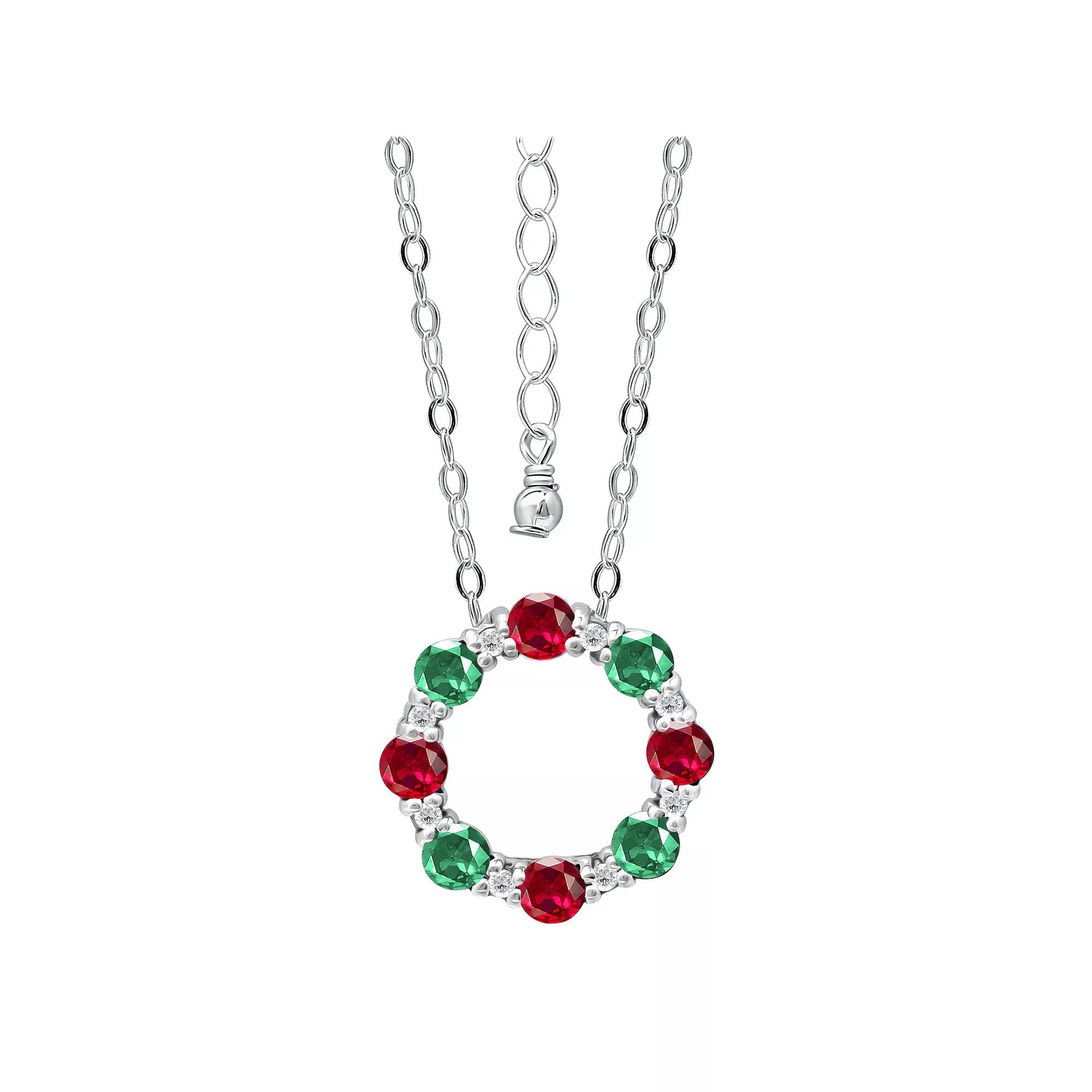 Aleure Precioso Sterling Silver Cubic Zirconia Circle Pendant Necklace, Women's, Size: 16", Silver Tone Team Product Image