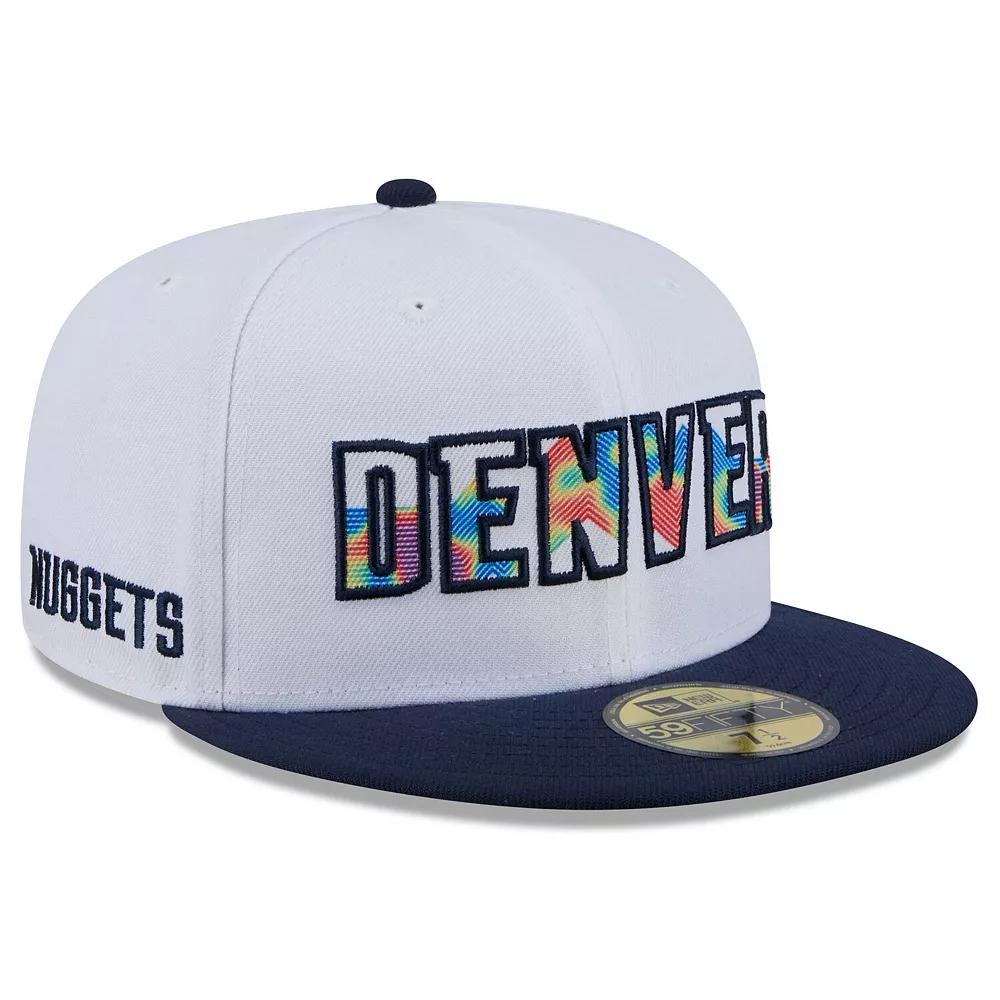 Men's New Era  White Denver Nuggets 2024/25 City Edition 59FIFTY Fitted Hat, Size: 7 3/8, Nug White Product Image