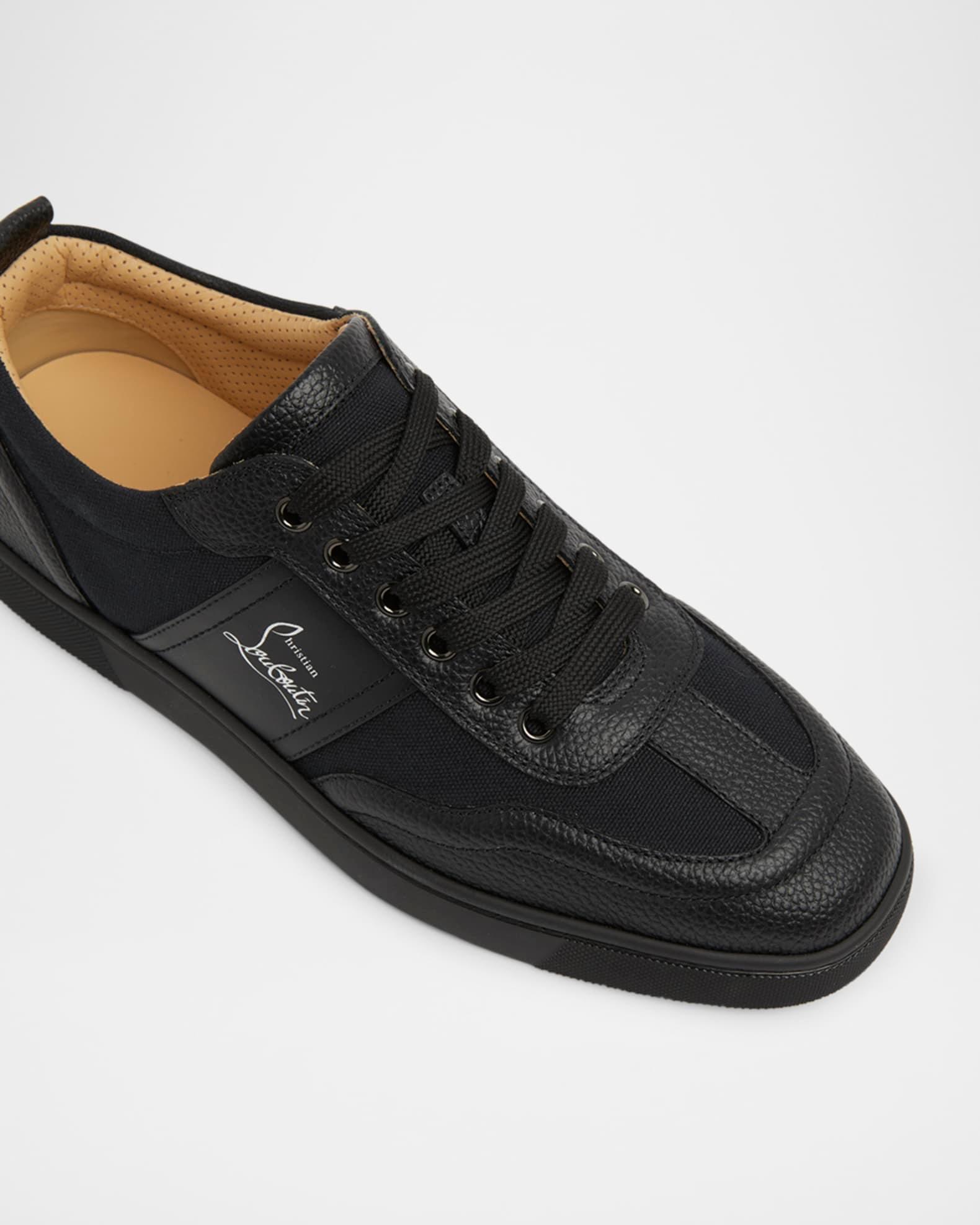 Men's Retero Canvas and Leather Low-Top Sneakers Product Image