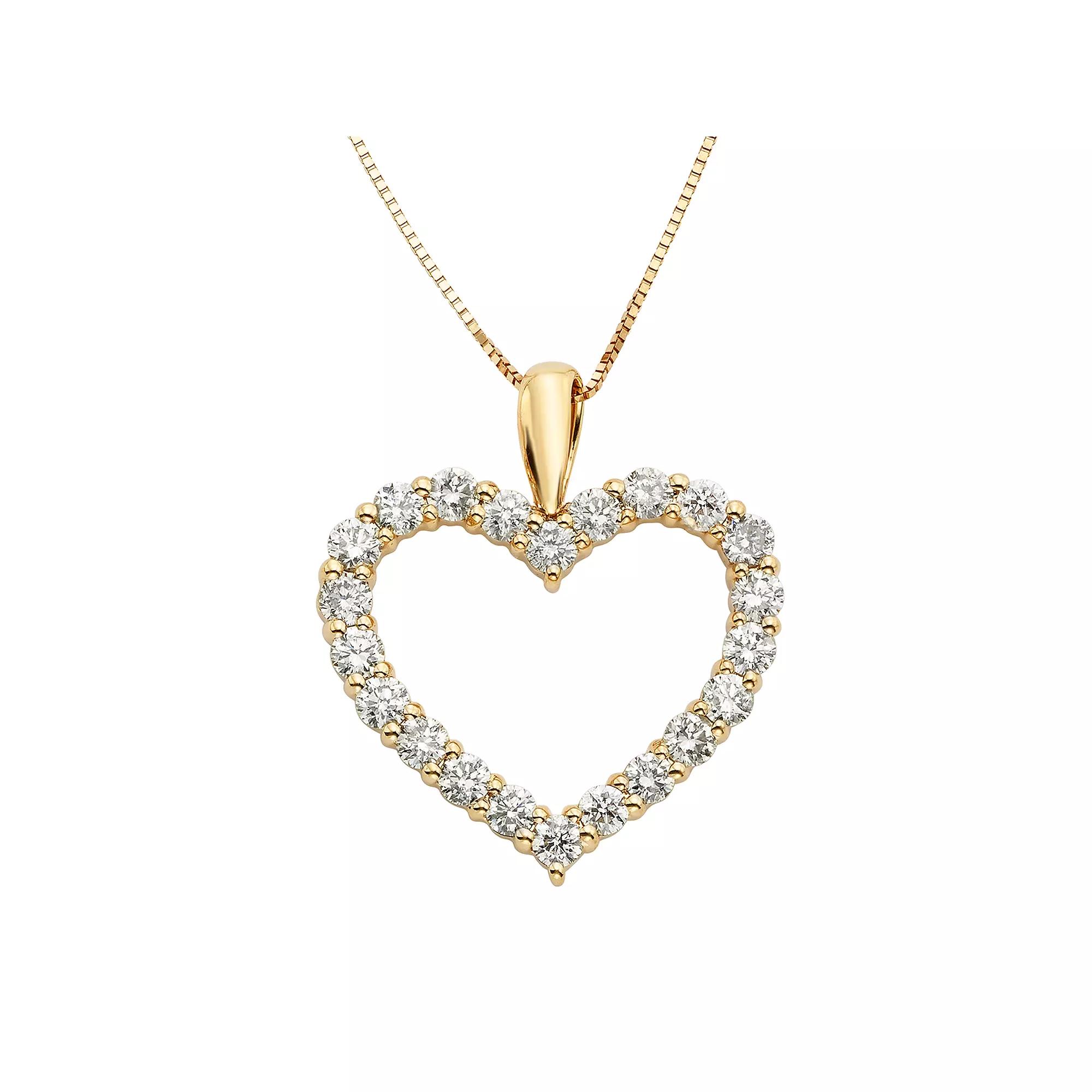 The Regal Collection 1 Carat T.W. IGL Certified Diamond 14k Gold Heart Pendant Necklace, Women's, Size: 18", White Product Image
