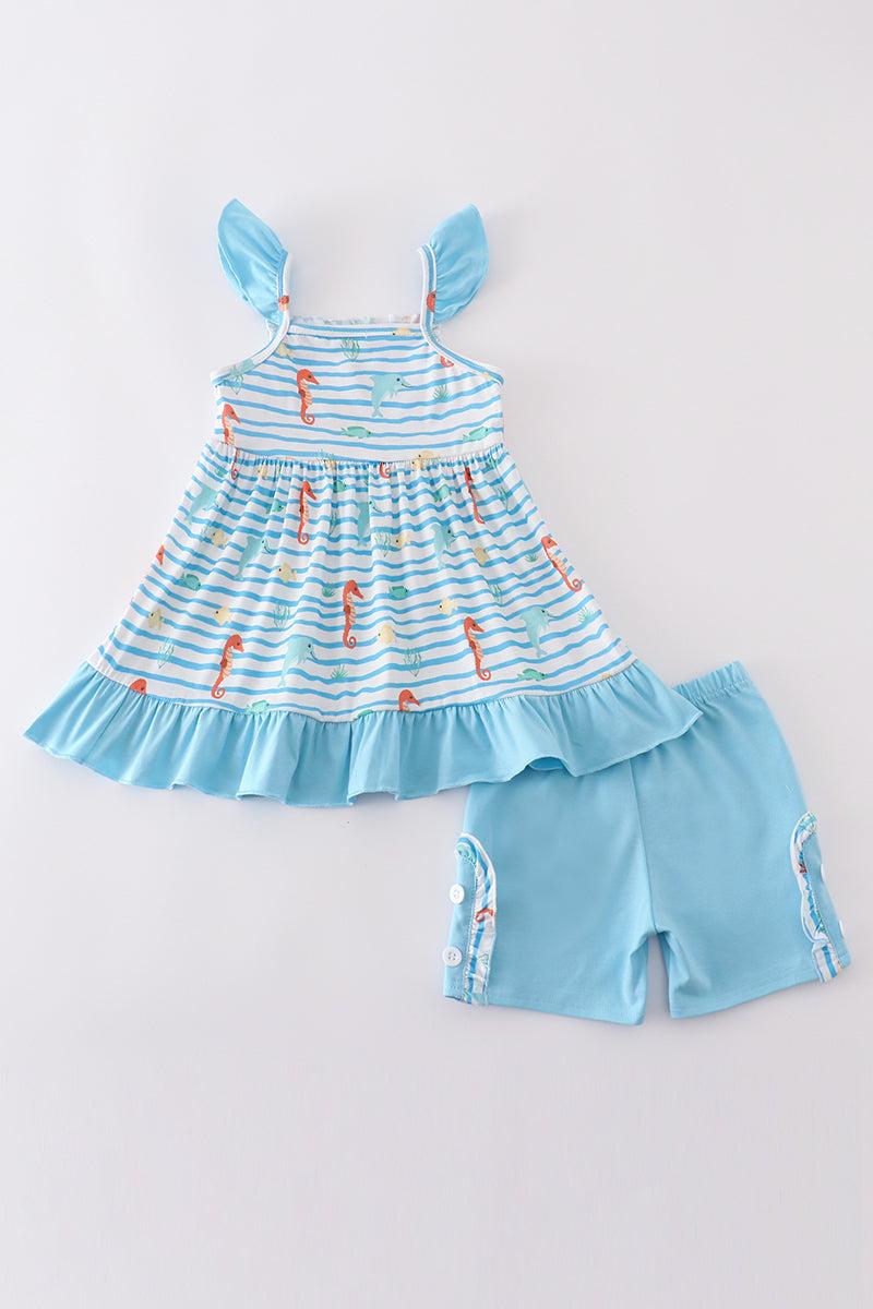 Blue marine creature embroidery set Product Image