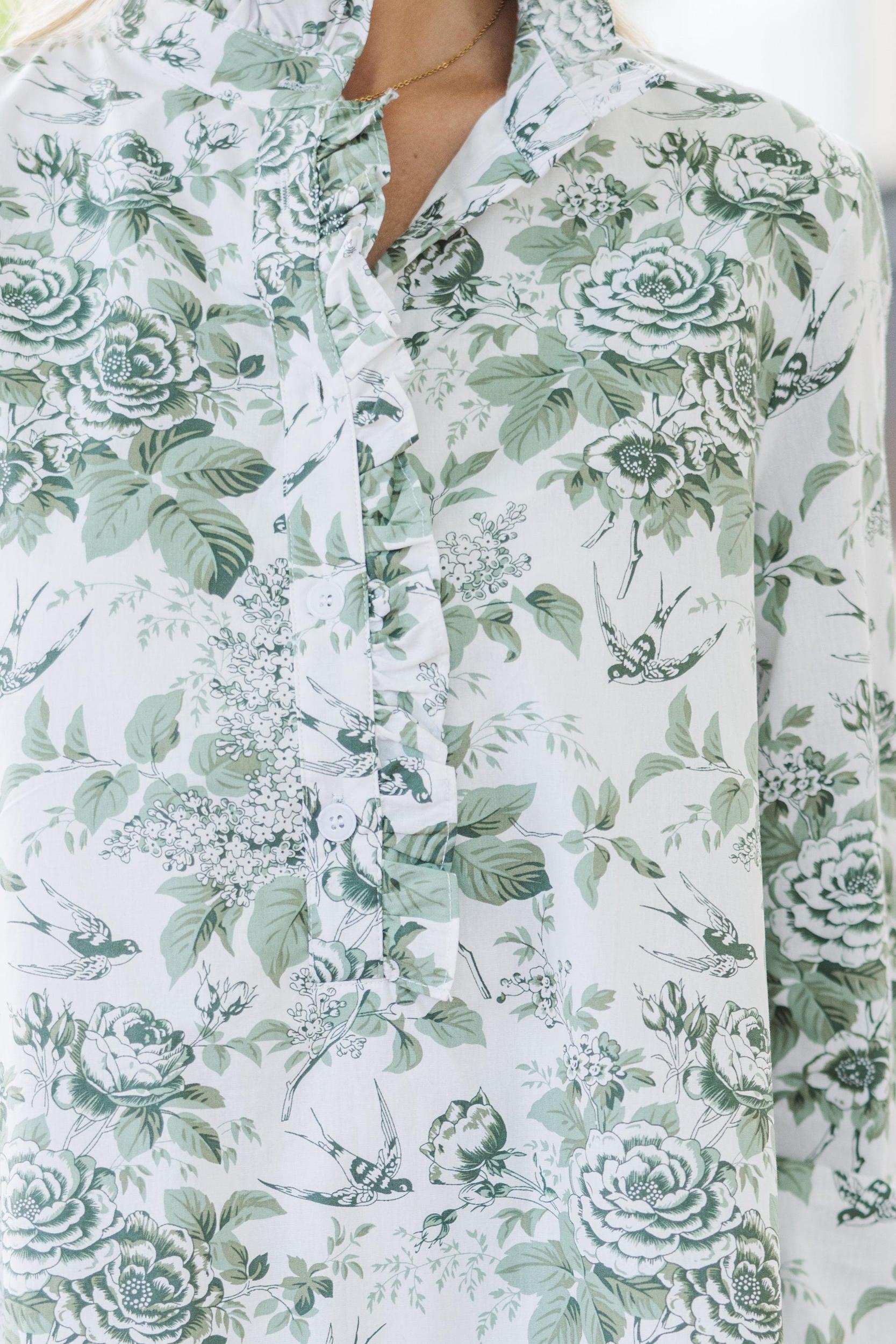 Looking For You Olive Green Toile Babydoll Dress Female Product Image