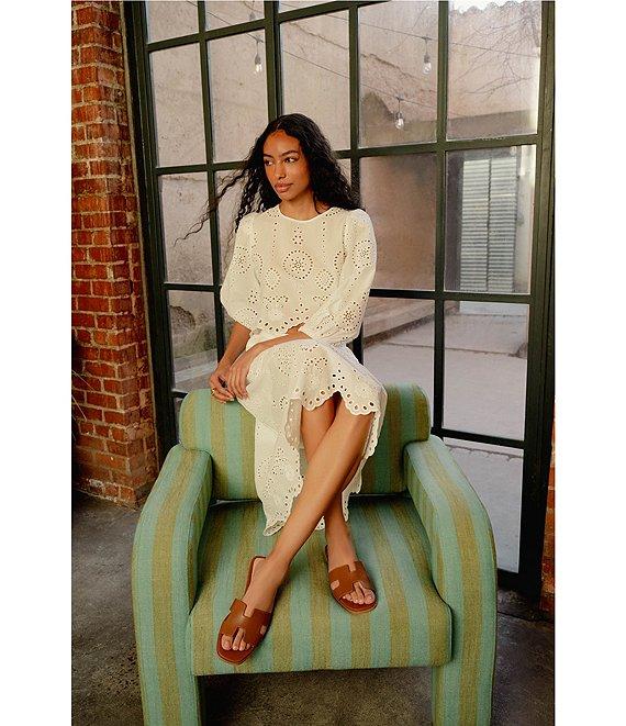 Steve Madden Anaisa Coordinating Eyelet Scallop Hem Midi Skirt Product Image