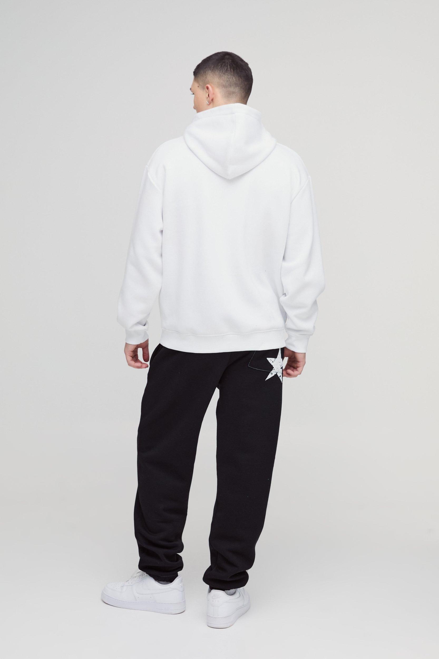 Oversized Zip Through Gothic Hoodie | boohooMAN USA Product Image