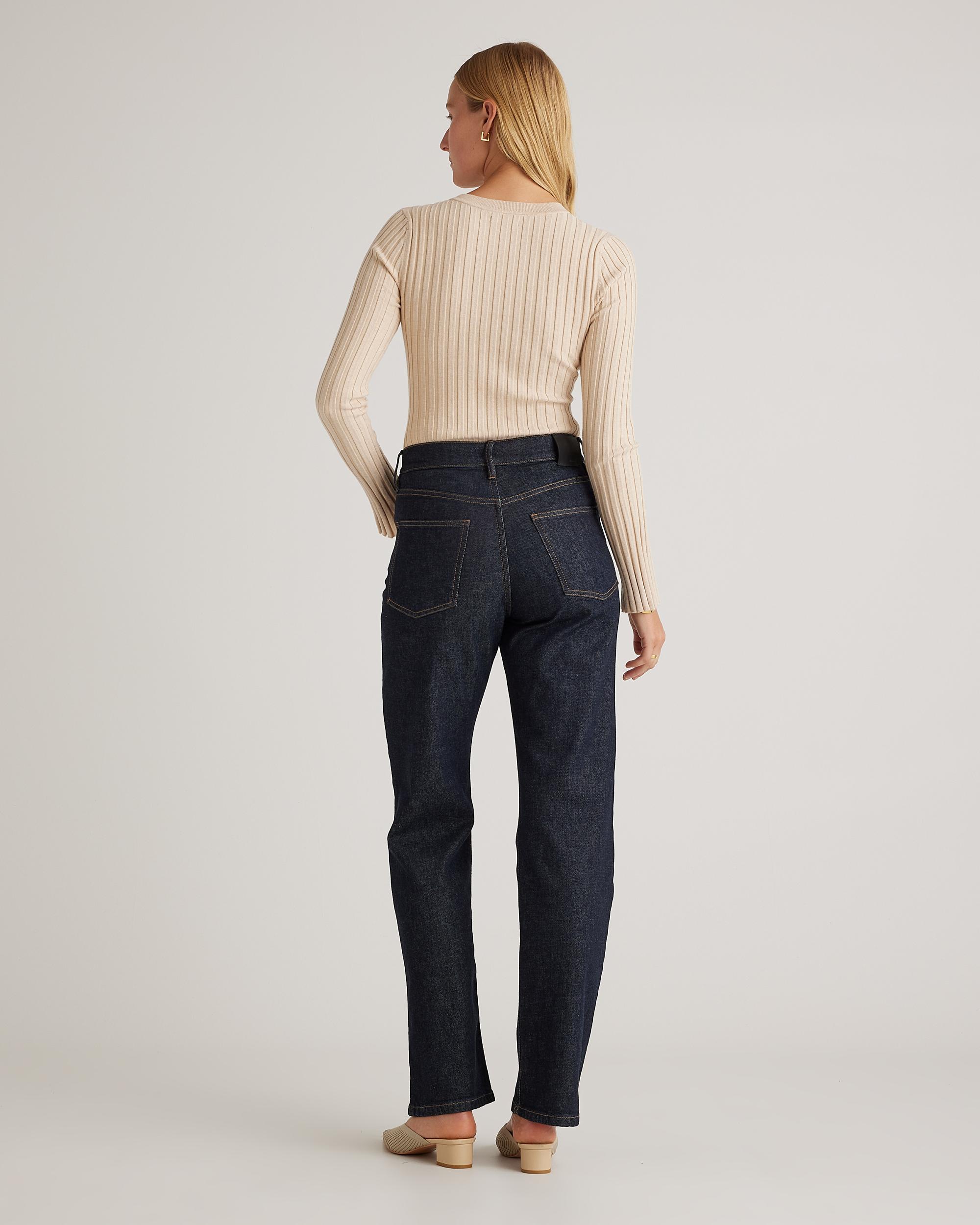 Quince | Women's Cotton Cashmere Ribbed Long Sleeve Sweater Product Image
