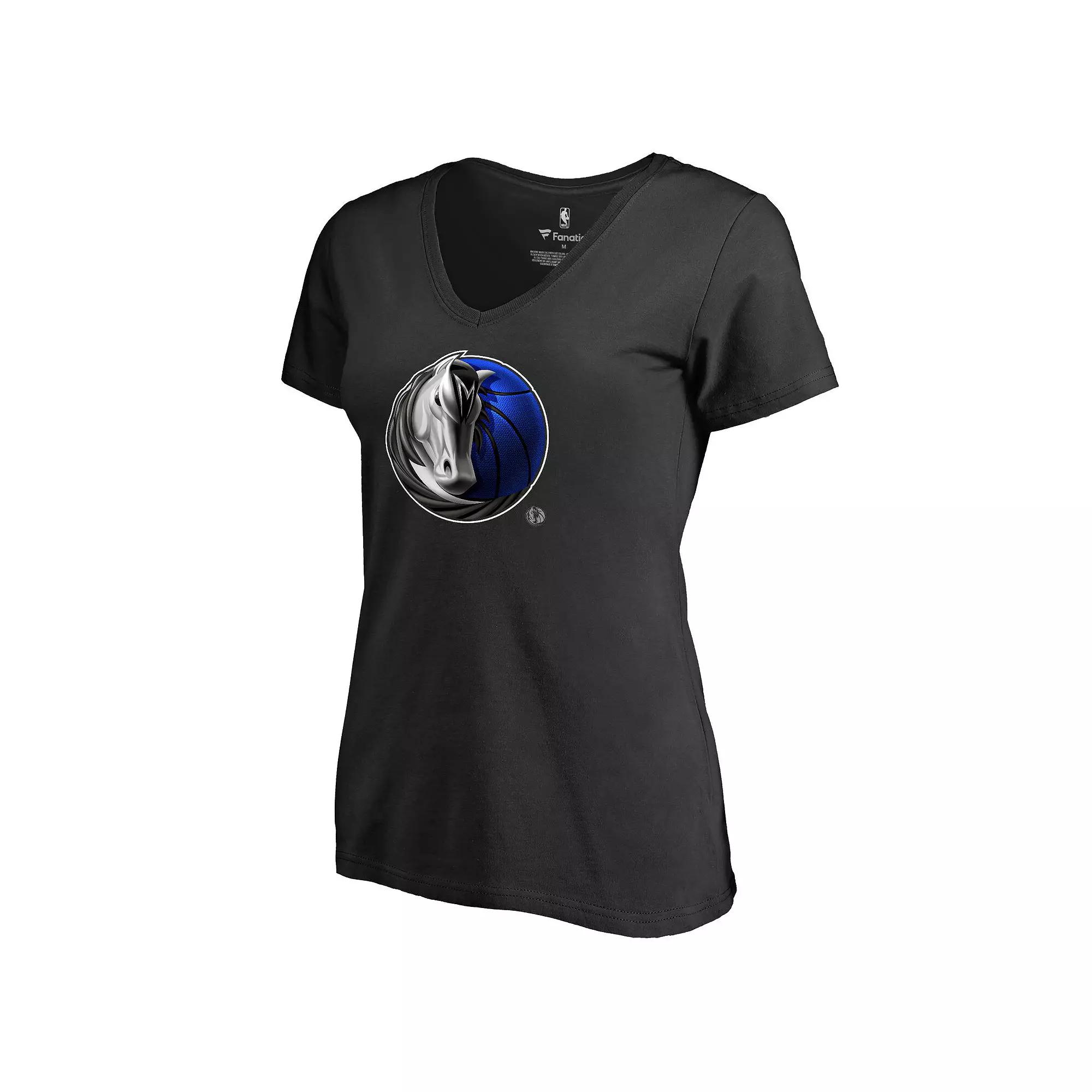 Women's Black Dallas Mavericks Midnight Mascot V-Neck T-Shirt,  Product Image
