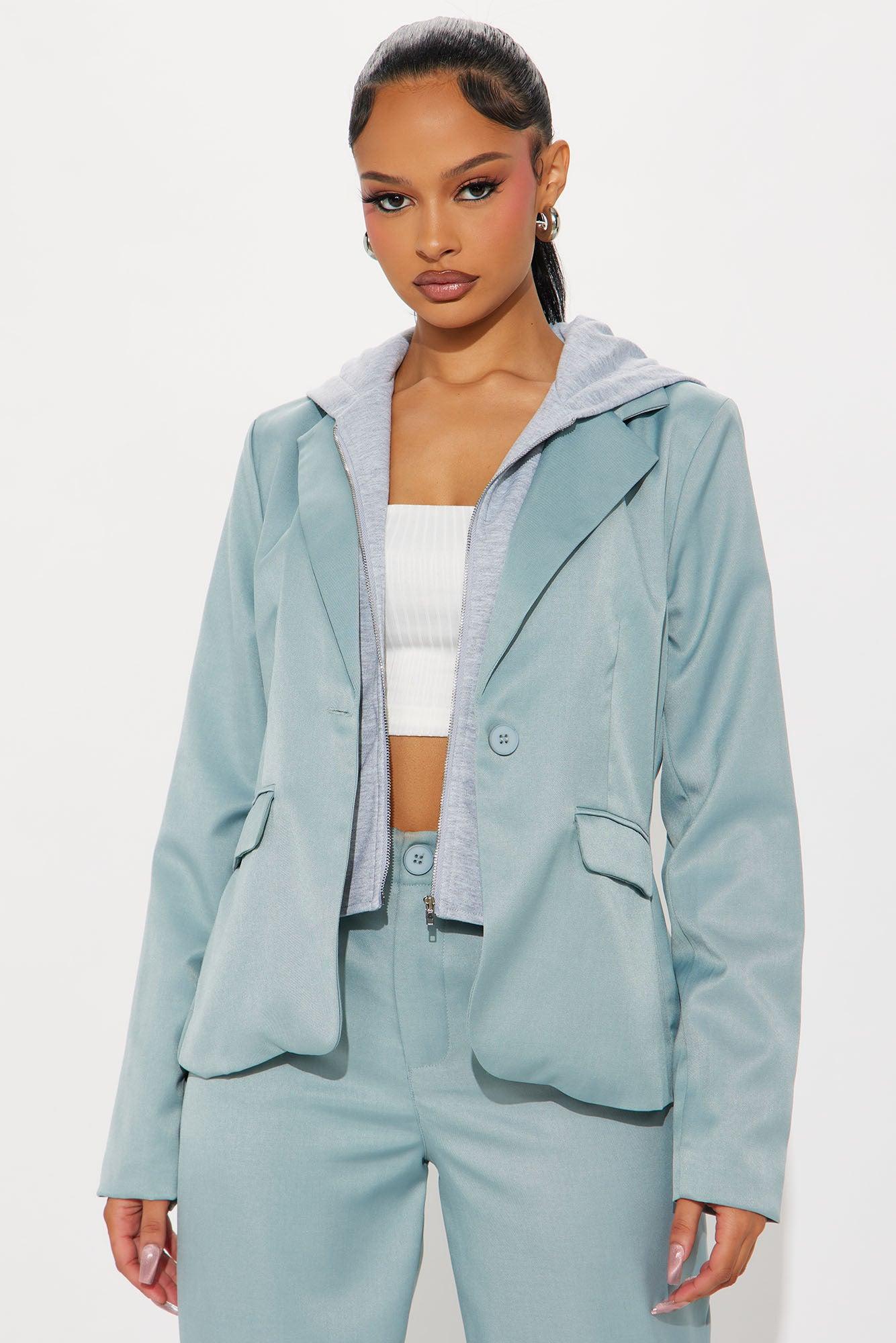 LA Vibe Blazer Pant Set - Sage/combo Product Image