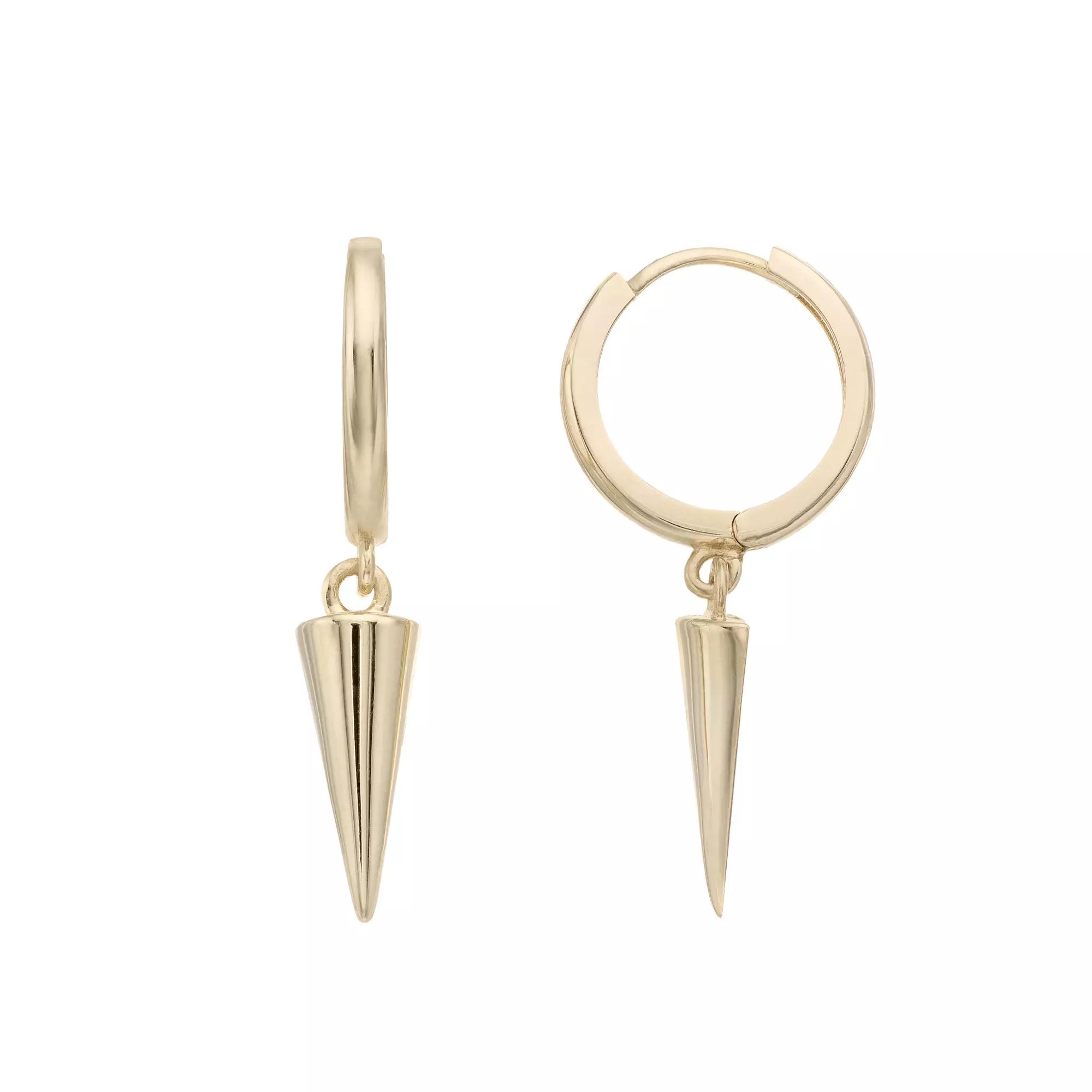 14k Gold Spike Drop Earrings, Women's Product Image