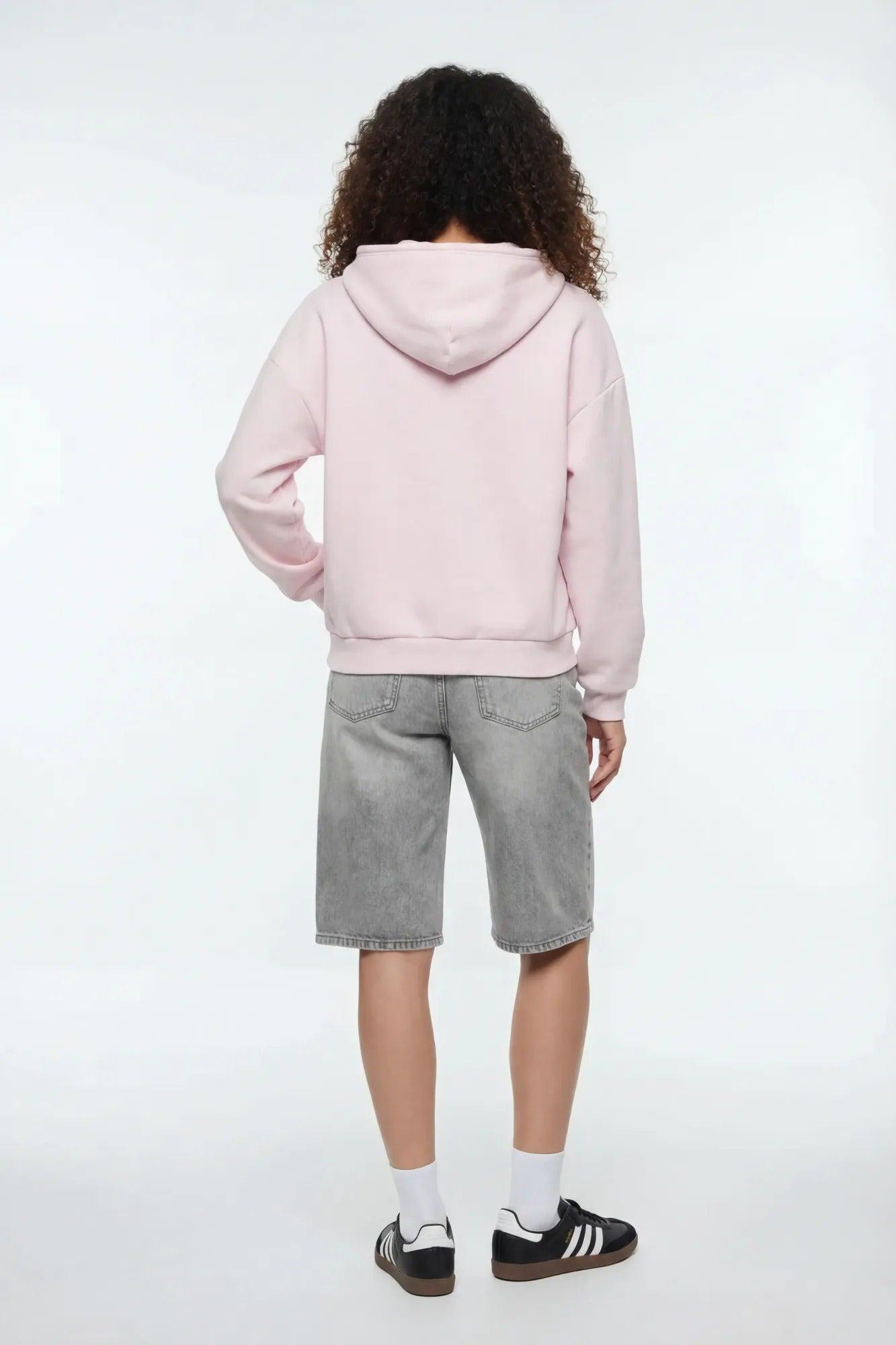 Boxy Zip-Up Fleece Hoodie Female Product Image