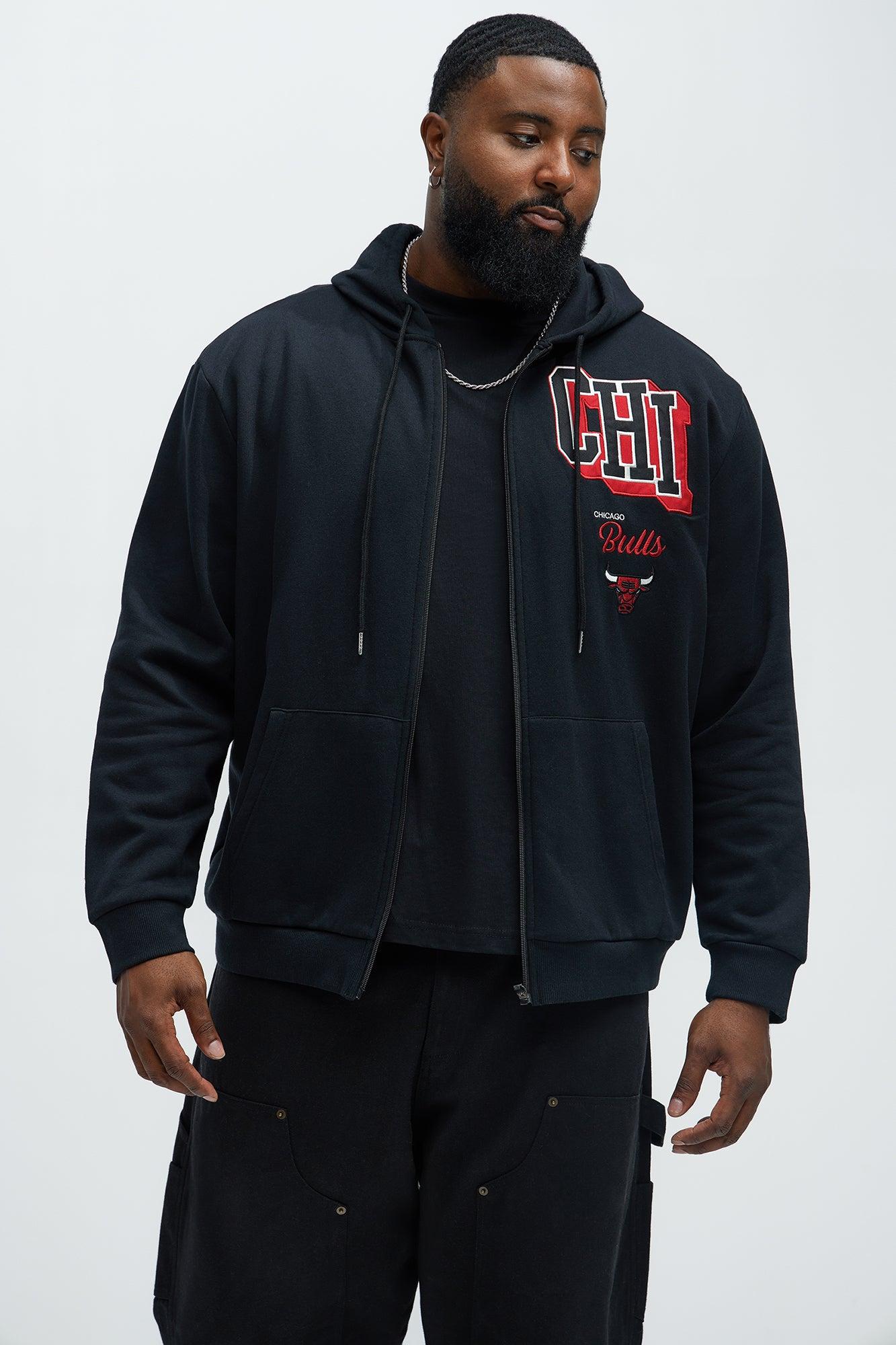 Bulls Bold Zip Up Hoodie - Black Male Product Image