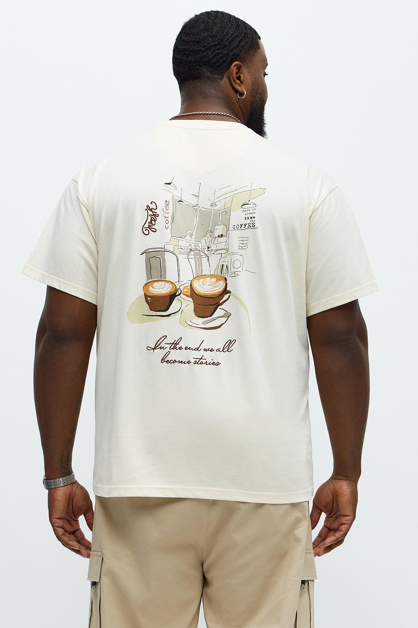Fresh Coffee Short Sleeve Tee - Cream Male Product Image