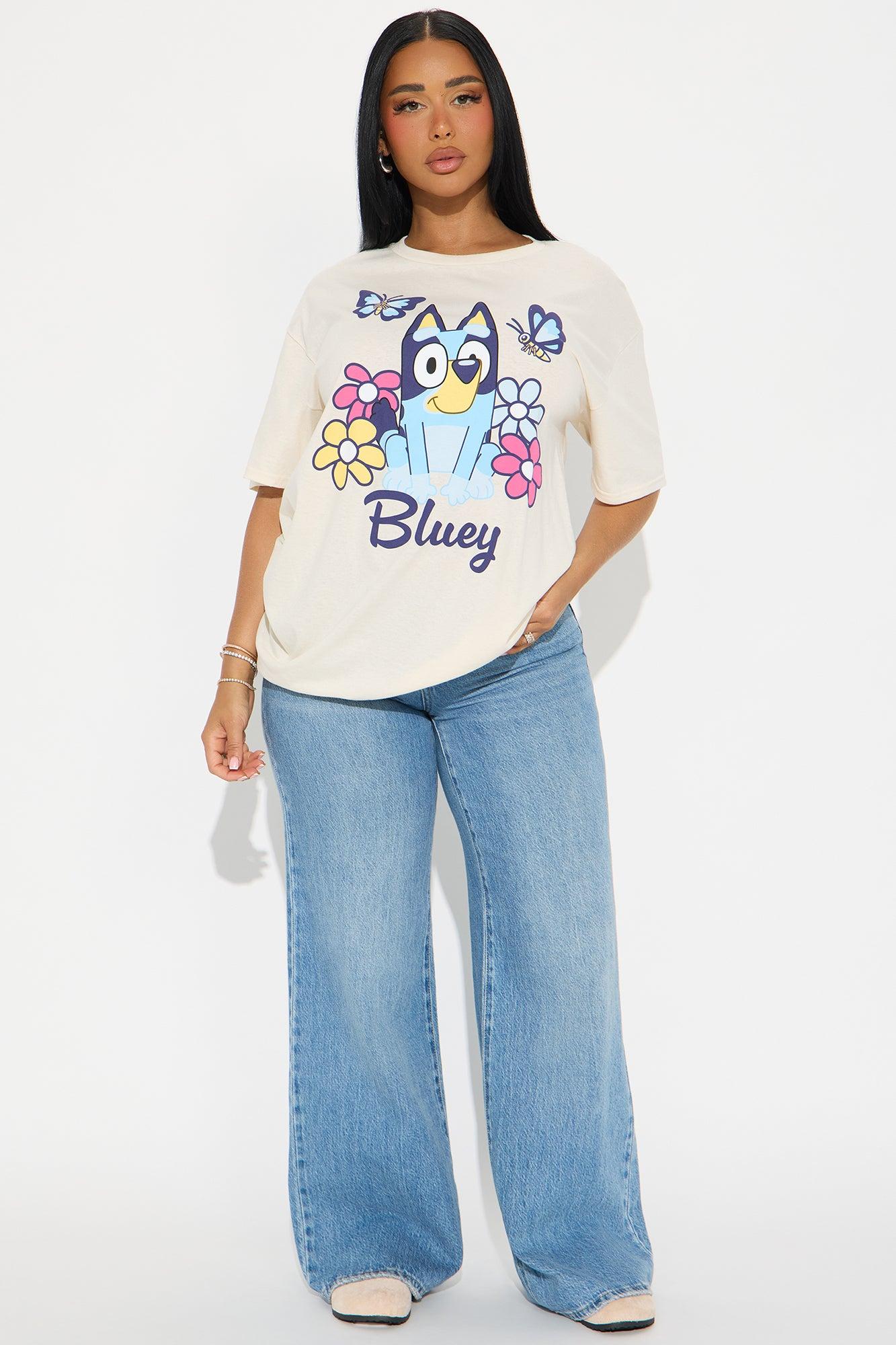 Bluey Butterflies Oversized Tee - Cream Product Image