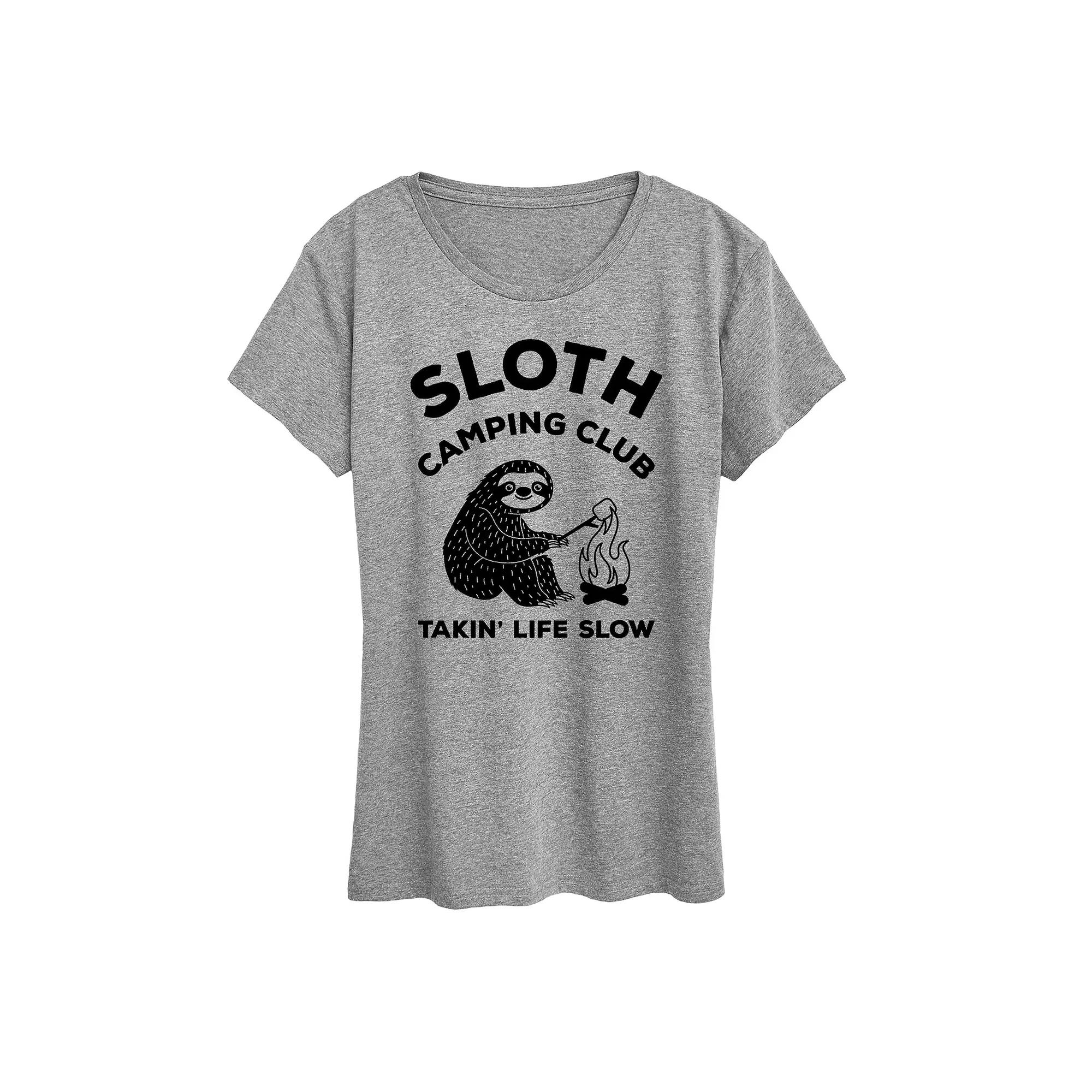 Women's Sloth Camping Club Graphic Tee,  Product Image