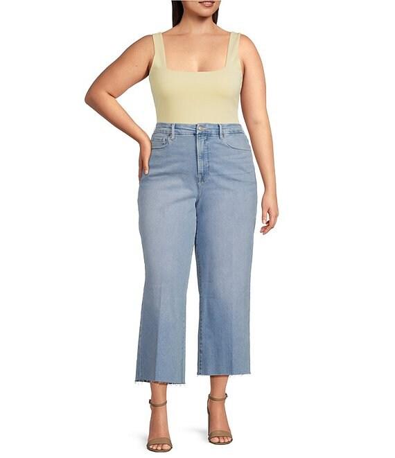 Good American Plus Good Waist Palazzo Light Compression High Rise Crop Jeans Product Image